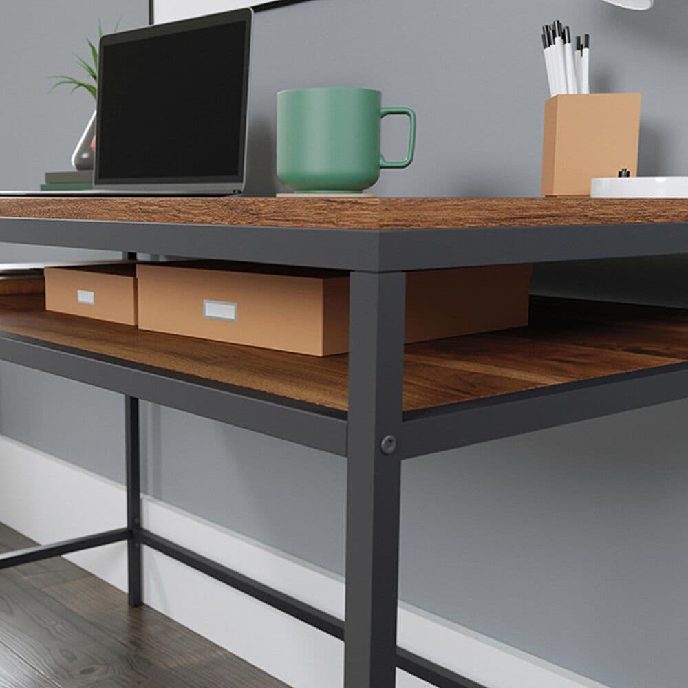 Sauder Nova Loft Writing Desk in Grand Walnut and Black, , large