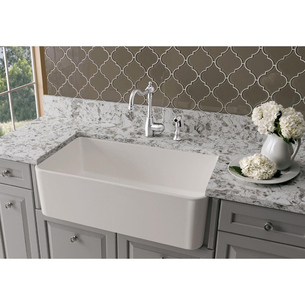 Blanco Cerana 33&quot; Apron Single Bowl Farmhouse Sink in White, , large