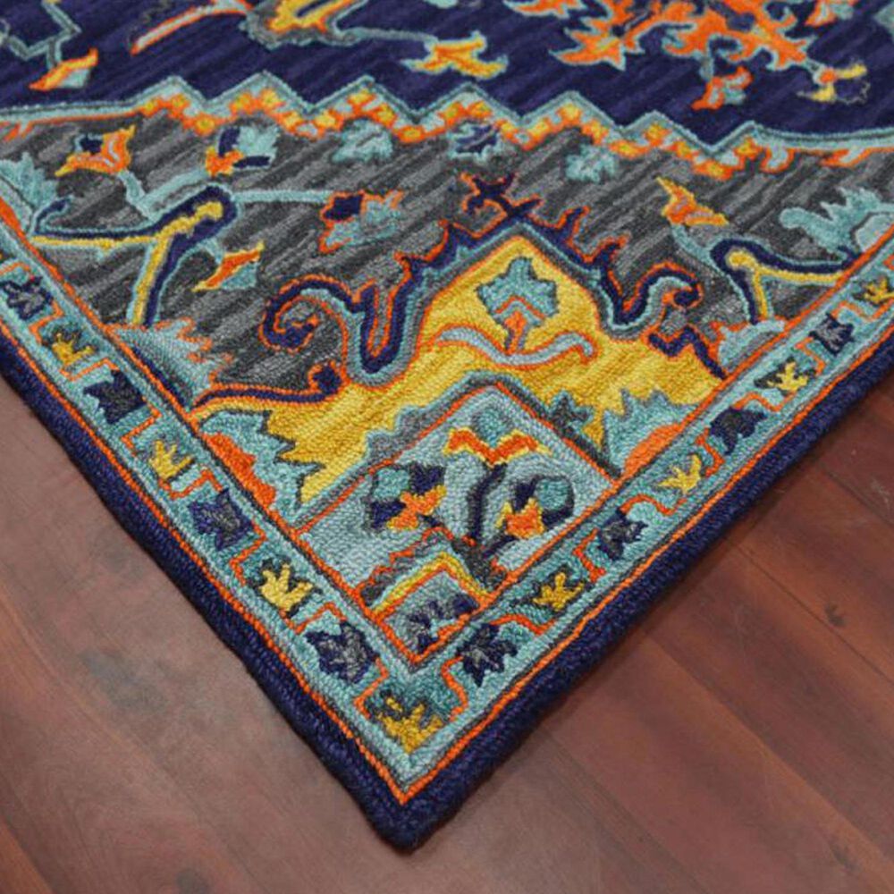 Amer Rugs Boho 2&#39; x 3&#39; Blue and Orange Area Rug, , large