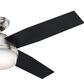 Hunter Dempsey 52" Ceiling Fan with Light in Brushed Nickel with Black Blades, , large