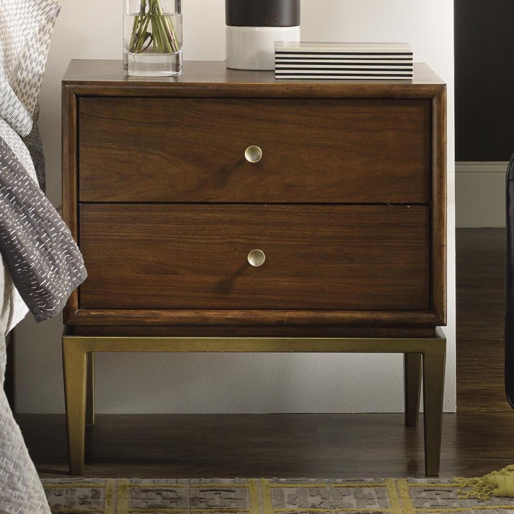 Hooker Furniture Studio 7H 2-Drawer Sans Serif Nightstand in Walnut, , large
