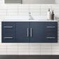 Lexora Home Geneva 48" Single Bathroom Vanity in Navy Blue with 2 cm White Cultured Marble Top and Rectangular Sink, , large