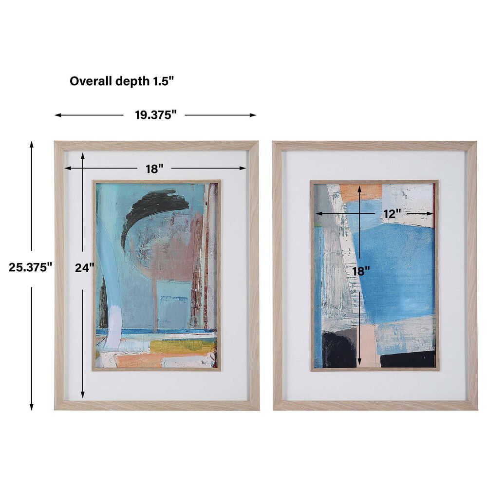 Uttermost Brilliant Clouds 29&quot; x 15&quot; Abstract Print in Natural &#40;Set of 2&#41;, , large