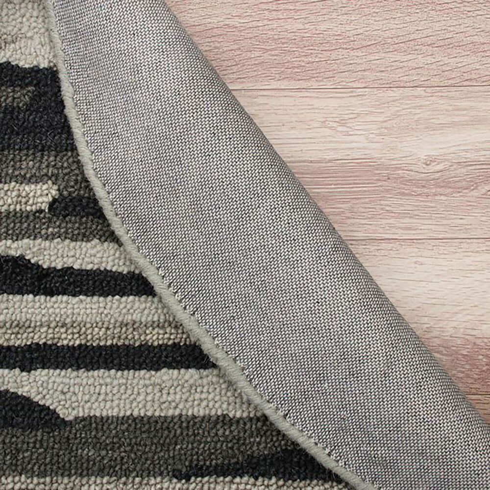 L&amp;R Resources Sinuous Distressed Cabin Camouflage 6&#39; Round Black and Gray Area Rug, , large