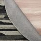 L&R Resources Sinuous Distressed Cabin Camouflage 6" Round Black and Gray Area Rug, , large