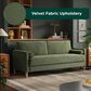 Lifestyle Solutions Langford Stationary Velvet Sofa in Olive, , large