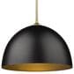 Golden Lighting Zoey 1-Light Large Pendant with Matte Black Shade in Olympic Gold, , large