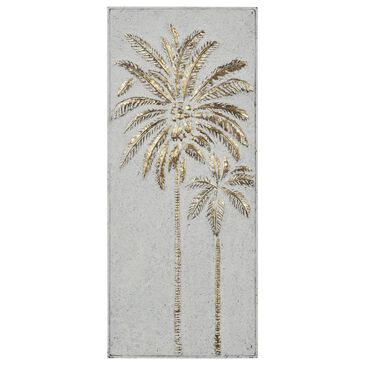 Maple and Jade Coastal Botanical Wall Decor in Gold and White, , large