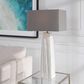 Uttermost Sycamore Table Lamp in White and Brushed Nickel, , large