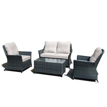 Alfresco Home Pair of Wicker Lounge Chairs in Khaki (Chairs Only), , large
