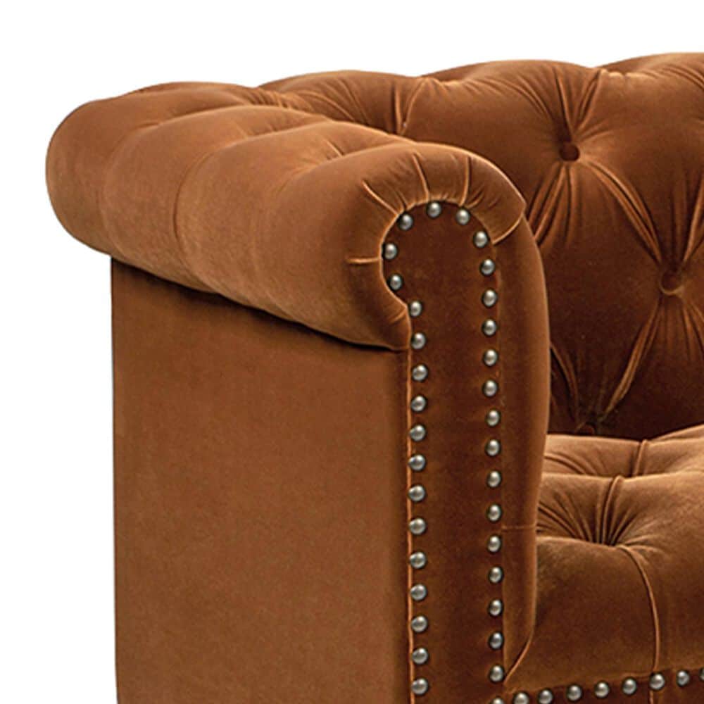 Jennifer Taylor Home Alto Stationary Sofa in Burnt Orange Velvet, , large