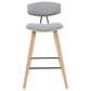 Armen Living Fox Counter Height Stool with Gray Upholstery in Patterned Oak, , large