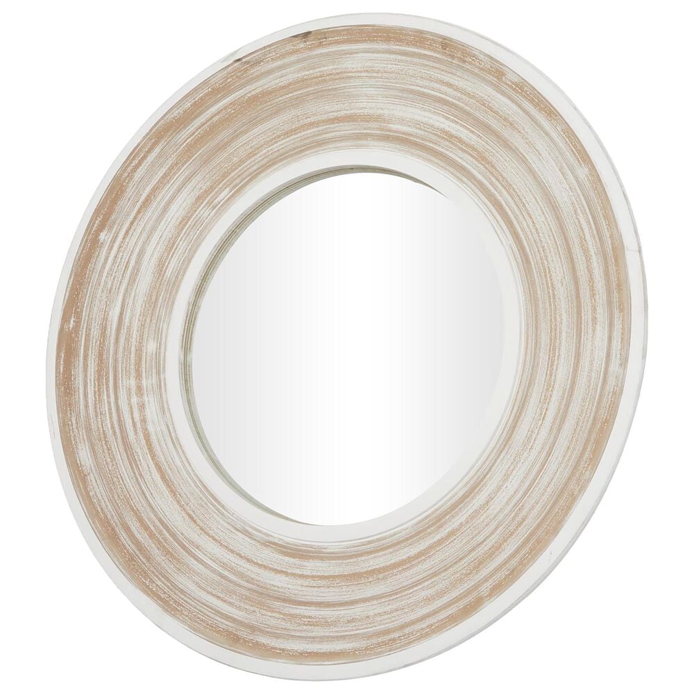 Maple and Jade Modern Wall Mirror in Cream and White, , large