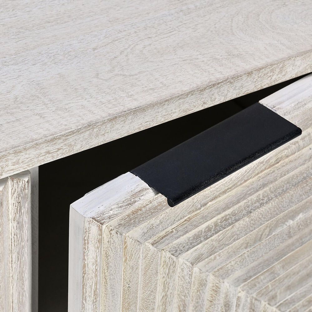 Classic Home Flint 4-Door Sideboard in Coastal White and Black, , large