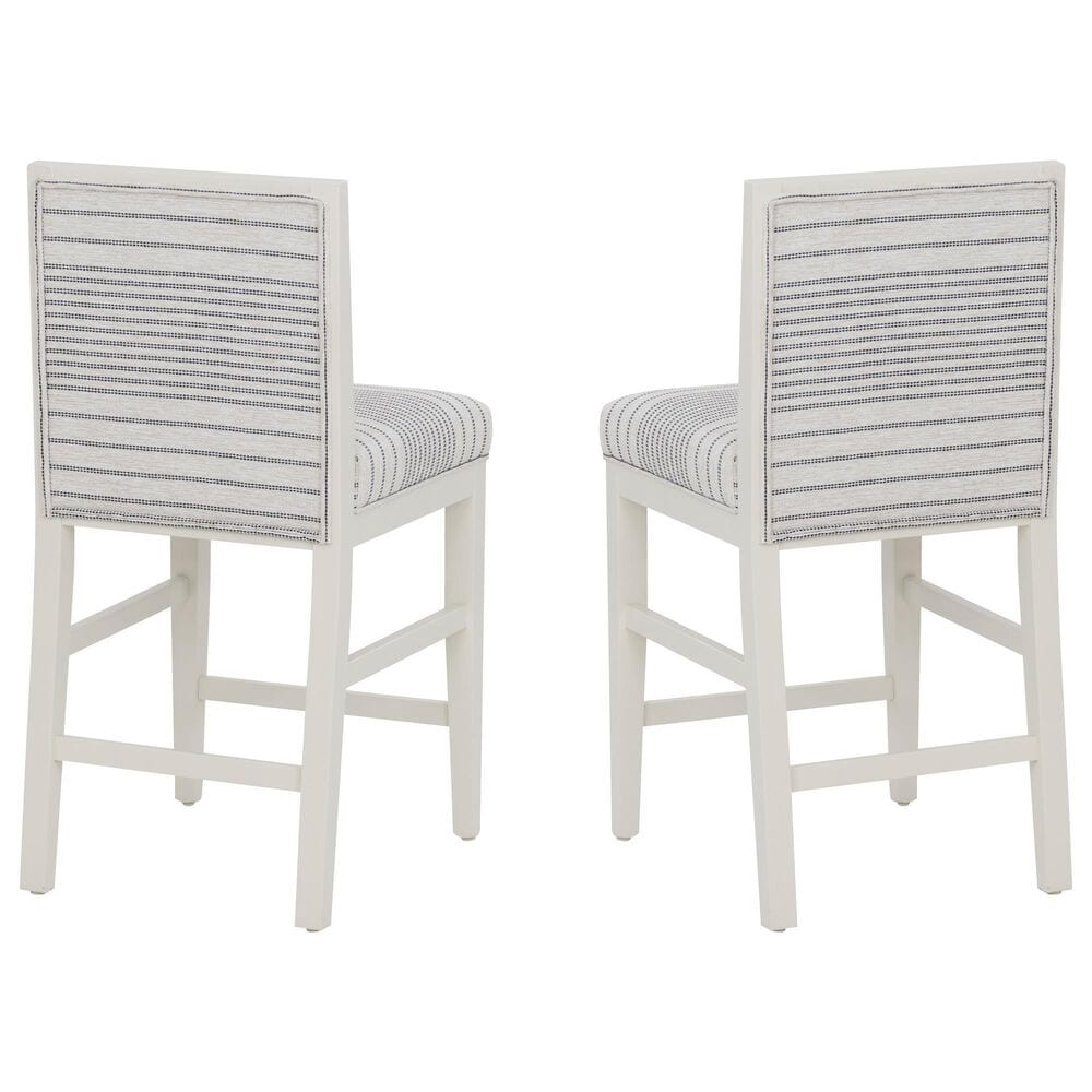 Linon Home Decor Regina Counter Stool with Light Grey Cushion in White (Set of 2), , large