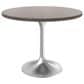 Leisuremod LeisureMod Verve Collection 36 Round Dining Table, Brushed Chrome Base with Dark Maple MDF Top, , large