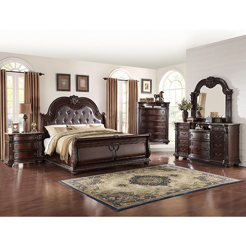 Crown Mark Stanley Dresser Mirror in Rich Brown, , large