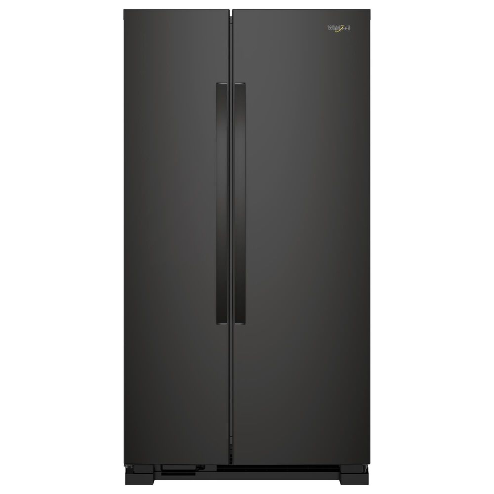 Whirlpool 22 Cu. Ft. Side-by-Side Refrigerator with Hidden Hinges in Black, , large