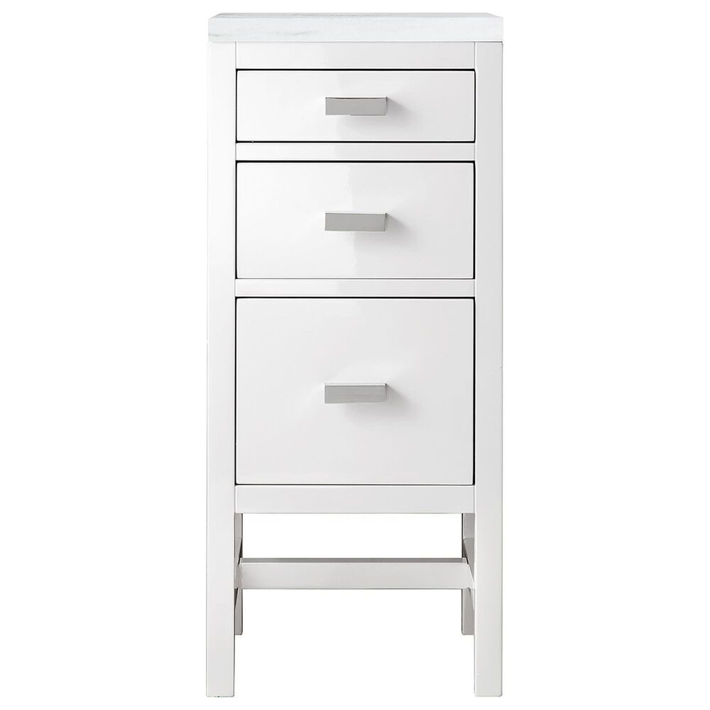 James Martin Vanities Addison 15" Base Cabinet in Glossy White with 3 cm Arctic Fall Solid Surface Top, , large