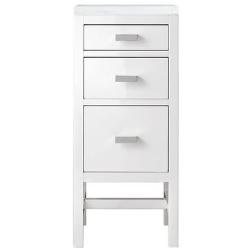 James Martin Vanities Addison 15" Base Cabinet in Glossy White with 3 cm Arctic Fall Solid Surface Top, , large