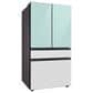 Samsung Bespoke 29 Cu. Ft. 4-Door French Door Refrigerator with Beverage Center in Morning Blue Glass Top Panel with White Glass Middle and Bottom Panels, , large