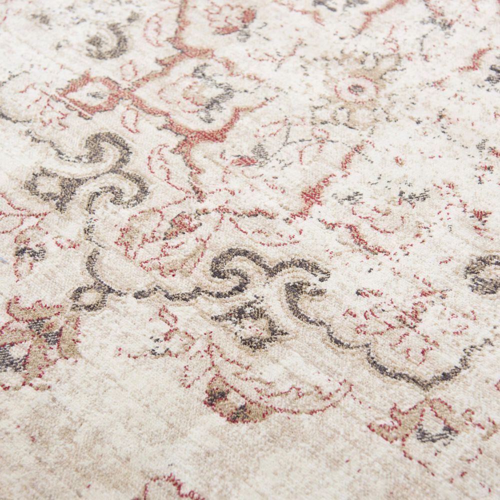 RIZZY Gossamer Beige and Rust 3' x 10' Runner, , large