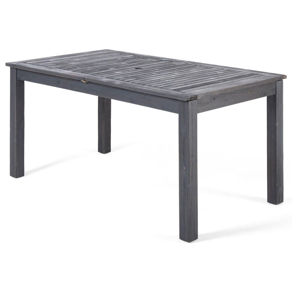 Hearth and Haven Outdoor Rectangular Dining Table in Dark Grey - Table Only, , large