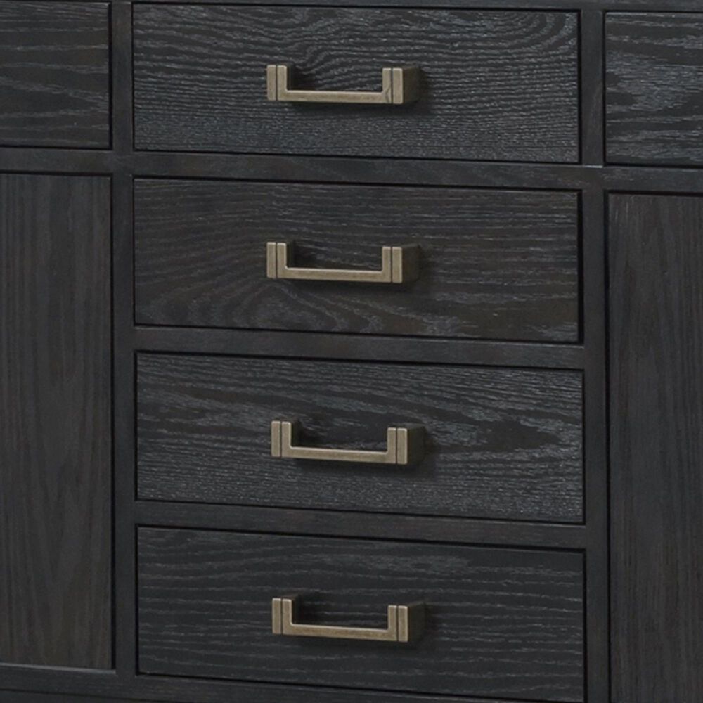 Lexora Home Laurel 84&quot; Double Bathroom Vanity in Black Oak with White Cultured Marble Top and Rectangular Sinks, , large