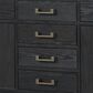 Lexora Home Laurel 84" Double Bathroom Vanity in Black Oak with White Cultured Marble Top and Rectangular Sinks, , large