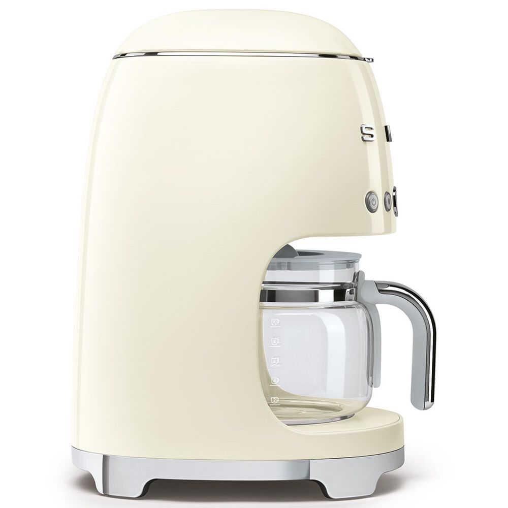 Smeg 47.34 Oz Drip Coffee Maker in Cream and Polished Chrome, , large