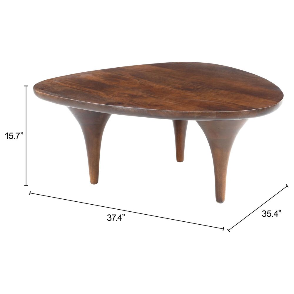 Zuo Modern Spiker Coffee Table in Walnut, , large