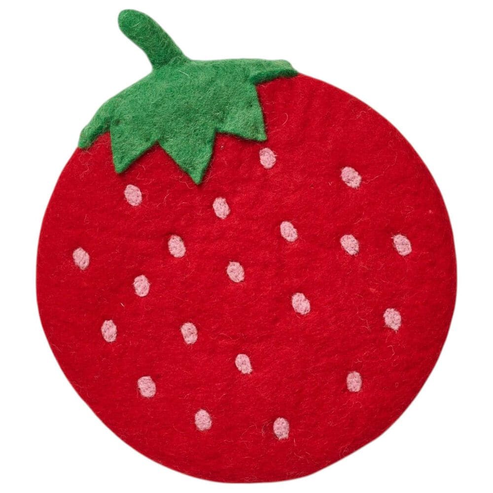 Once Again Home Strawberry Wool Trivet in Yellow, , large