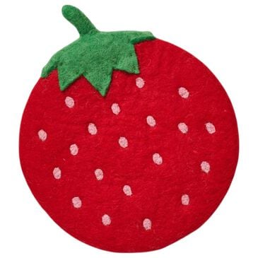 Once Again Home Strawberry Wool Trivet in Yellow, , large