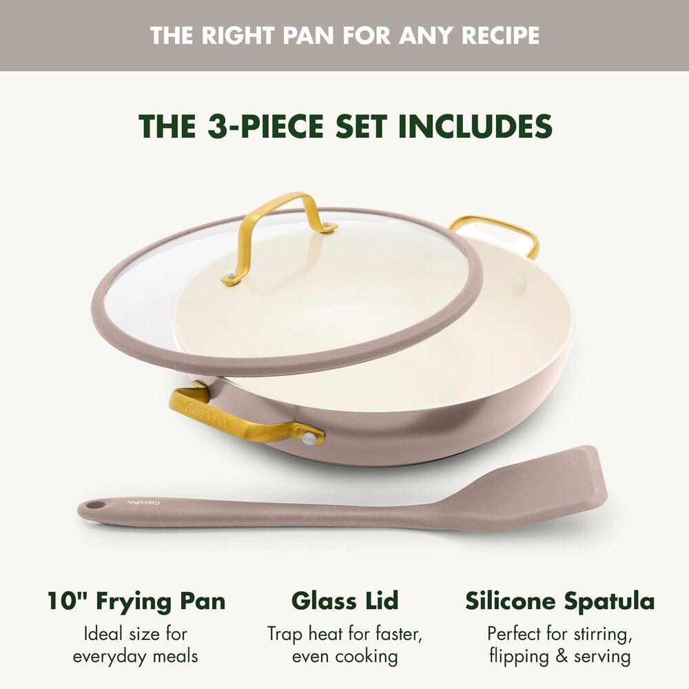 Green Pan Reserve Pro 11" Ceramic Nonstick Everyday Pan with Lid in Latte, , large