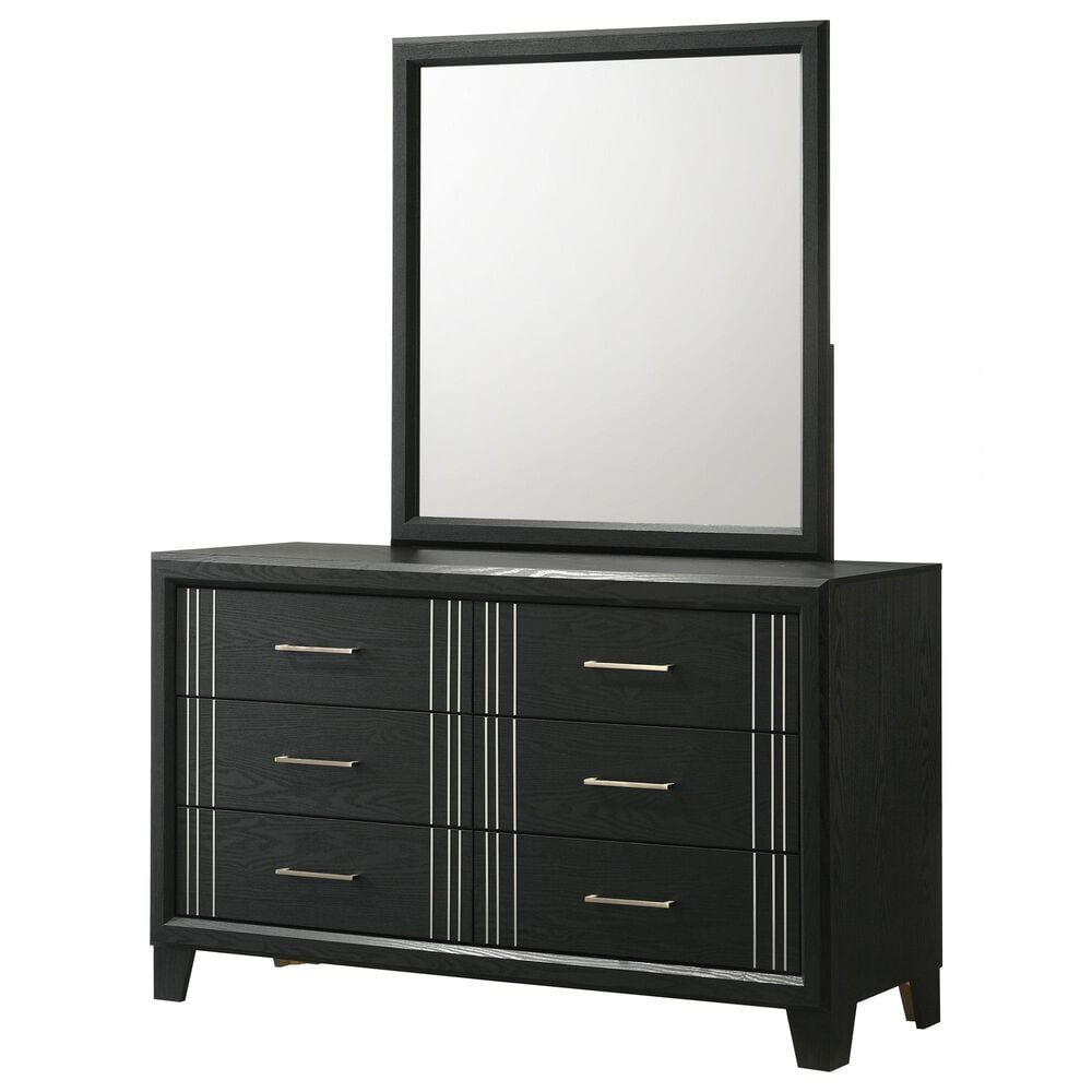 Crown Mark Charlie 4-Piece King Panel Bedroom Set in Charcoal, , large