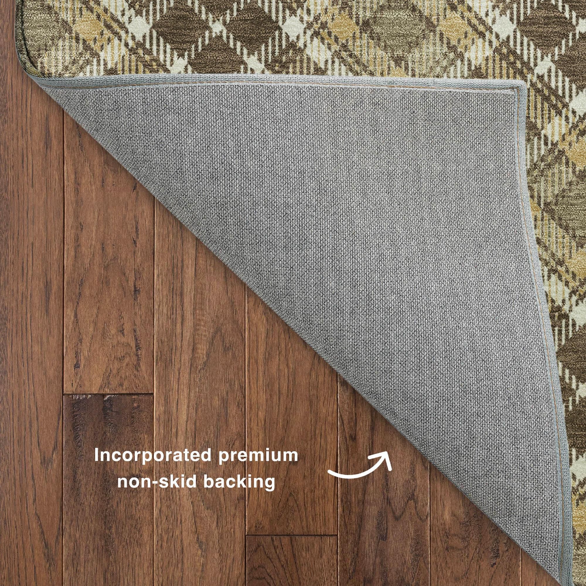 37B Soft Essentials Plaid Chocolate 3' x 5' Indoor/Outdoor Area Rug
