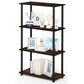 HOMLUX Turn-N-Tube 4-Tier Multipurpose Shelf Display Rack in Columbia Walnut and Black, , large
