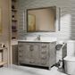 Lexora Home Jacques 48" Single Bathroom Vanity in Distressed Grey with 2 cm White Cultured Marble Top and Rectangular Sink, , large