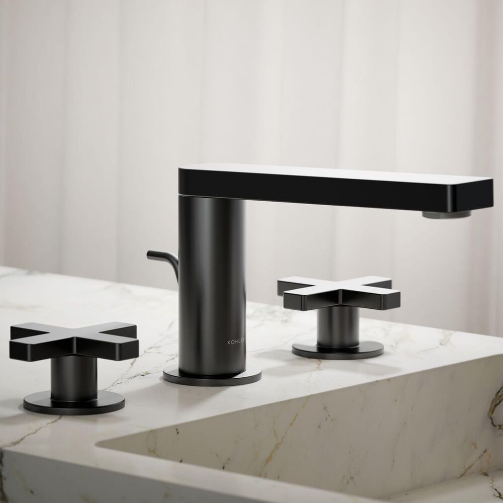Kohler Composed Widespread Bathroom Sink Faucet with Cross handles in Matte Black, , large