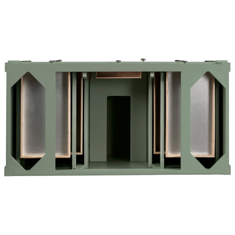 James Martin Vanities Brittany 30&quot; Single Bathroom Vanity in Smokey Celadon with Single Hole 3 cm White Zeus Quartz Top and Rectangular Sink, , large
