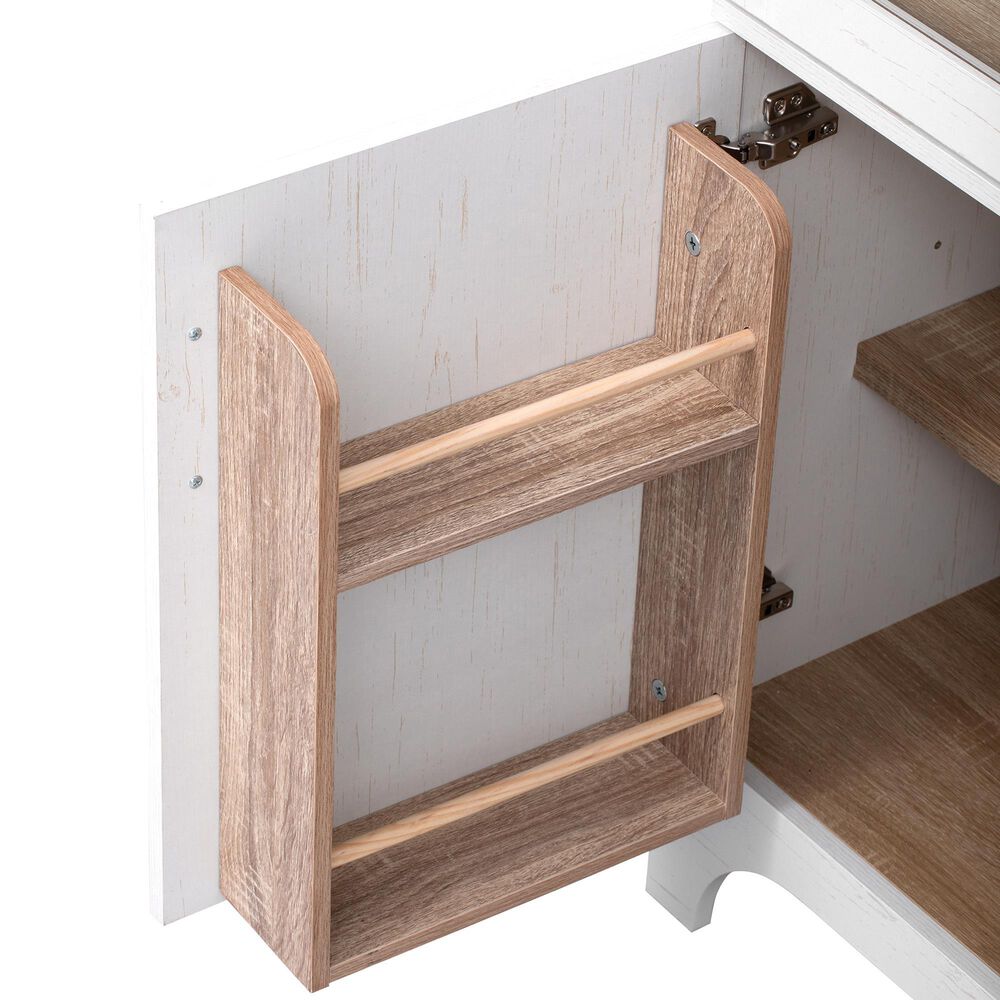 HOMLUX 71" Tall Arched Kitchen Pantry Cabinet with Door Shelves, Farmhouse Kitchen Storage Cabinet with Open &amp; Adjustable Shelves, Hidden Drawer &amp; Glass Door, Cupboard for Kitchen, Dining Room, White, , large