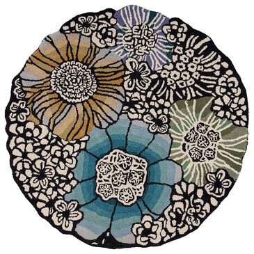 L&R Resources Sinuous Winter Blossoms 4" Scalloped Multicolor Area Rug, , large