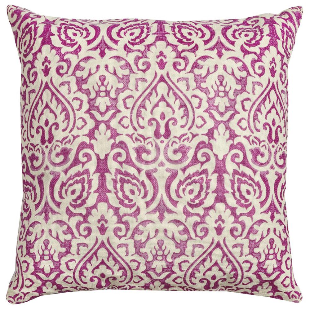 Rizzy Home 22" x 22" Damask Down Pillow in Pink and White, , large
