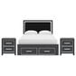 Ashley Zuraleus Queen Upholstered Panel Storage Bed with Two Nightstands in Matte Black, , large