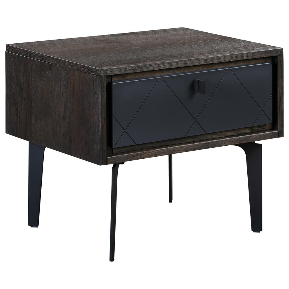 Blue River Cross 1 Drawer Nightstand in Dark Gray, , large