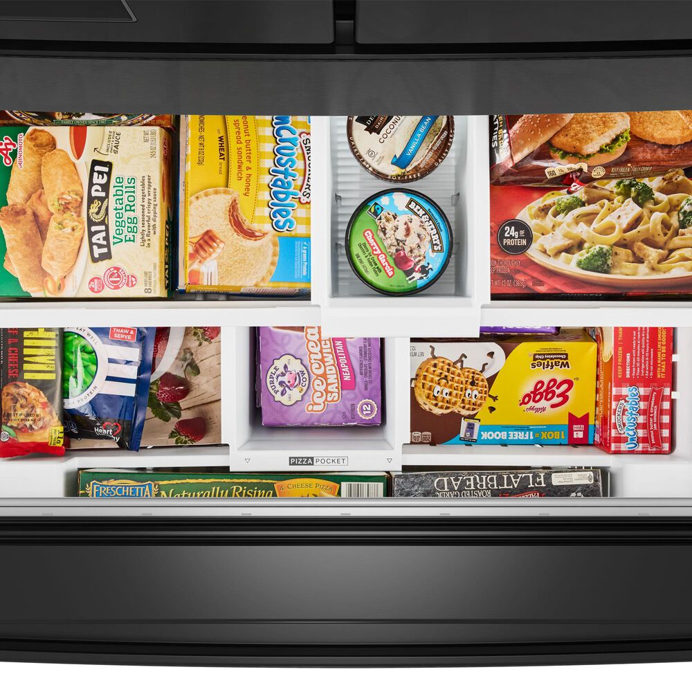 Whirlpool 29 Cu. Ft. French Door Refrigerator with Reach Through Handles in Fingerprint-Resistant Black Stainless Steel, , large