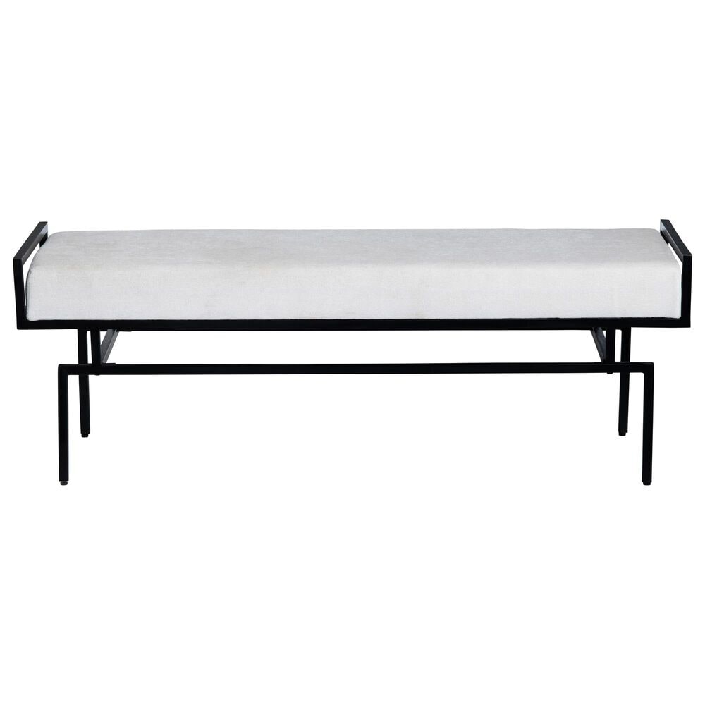Slatehouse Zara Metal and Upholstered Bench in Black, , large