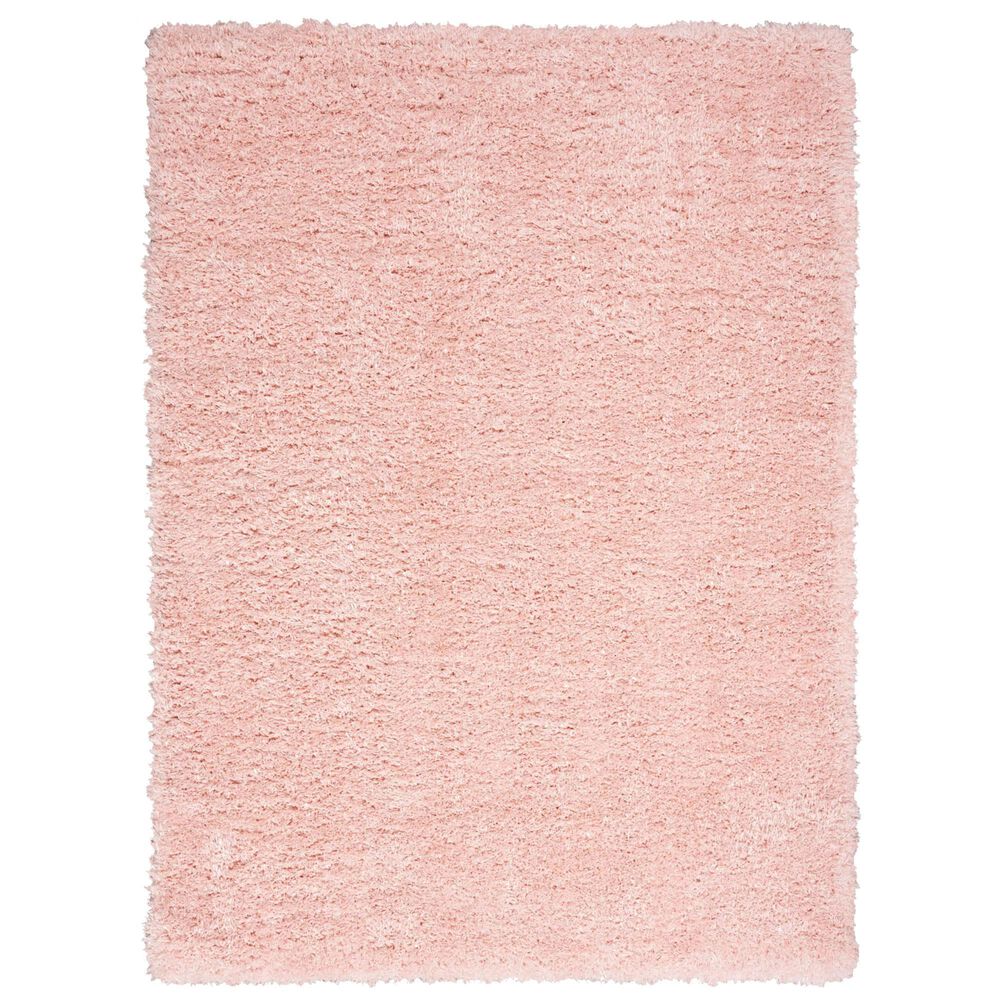 Nourison Lush Shag 5"3" x 7"3" Blush Area Rug, , large