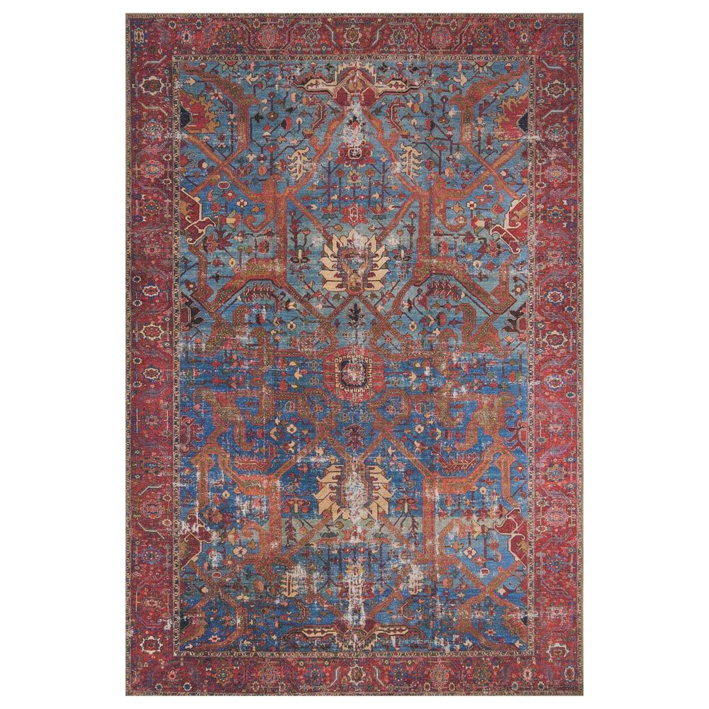 Loloi Loren LQ-10 2"3" x 3"9" Blue and Red Area Rug, , large