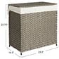 Household Essentials Handwoven Laundry Hamper with Lid and Removable Liner Bag in Gray, , large